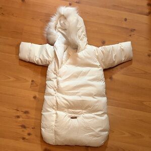 Cozy Cream Baby Bunting with Hood